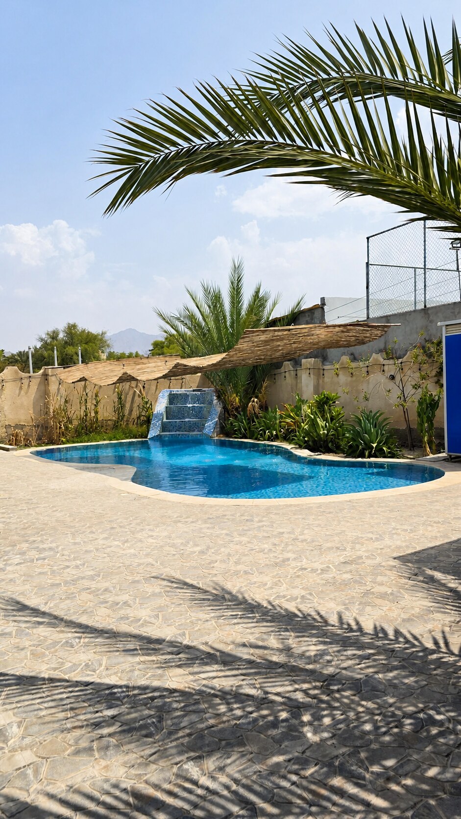 Covered private swimming pool at the Family Retreat