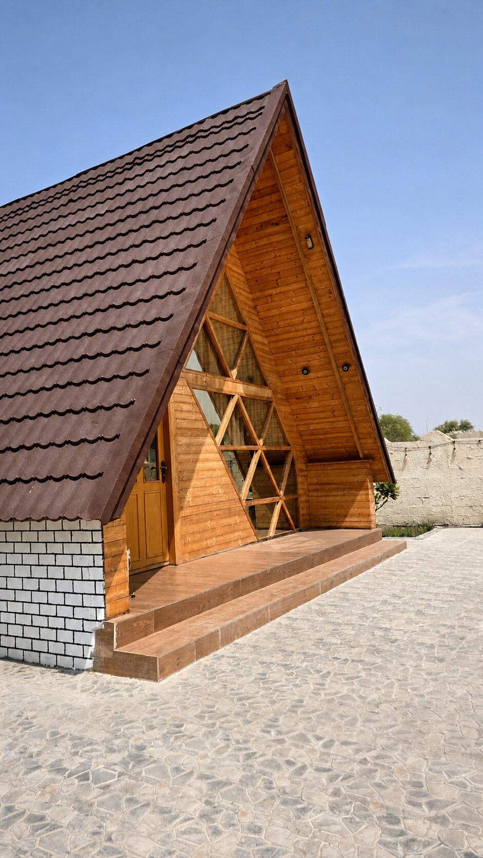 The timber A-frame Family Retreat at Al Asalah